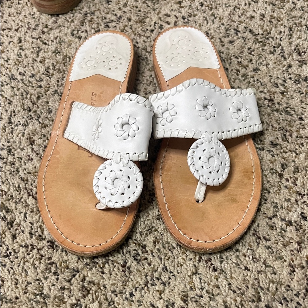 Jack Rogers White Leather Sandals